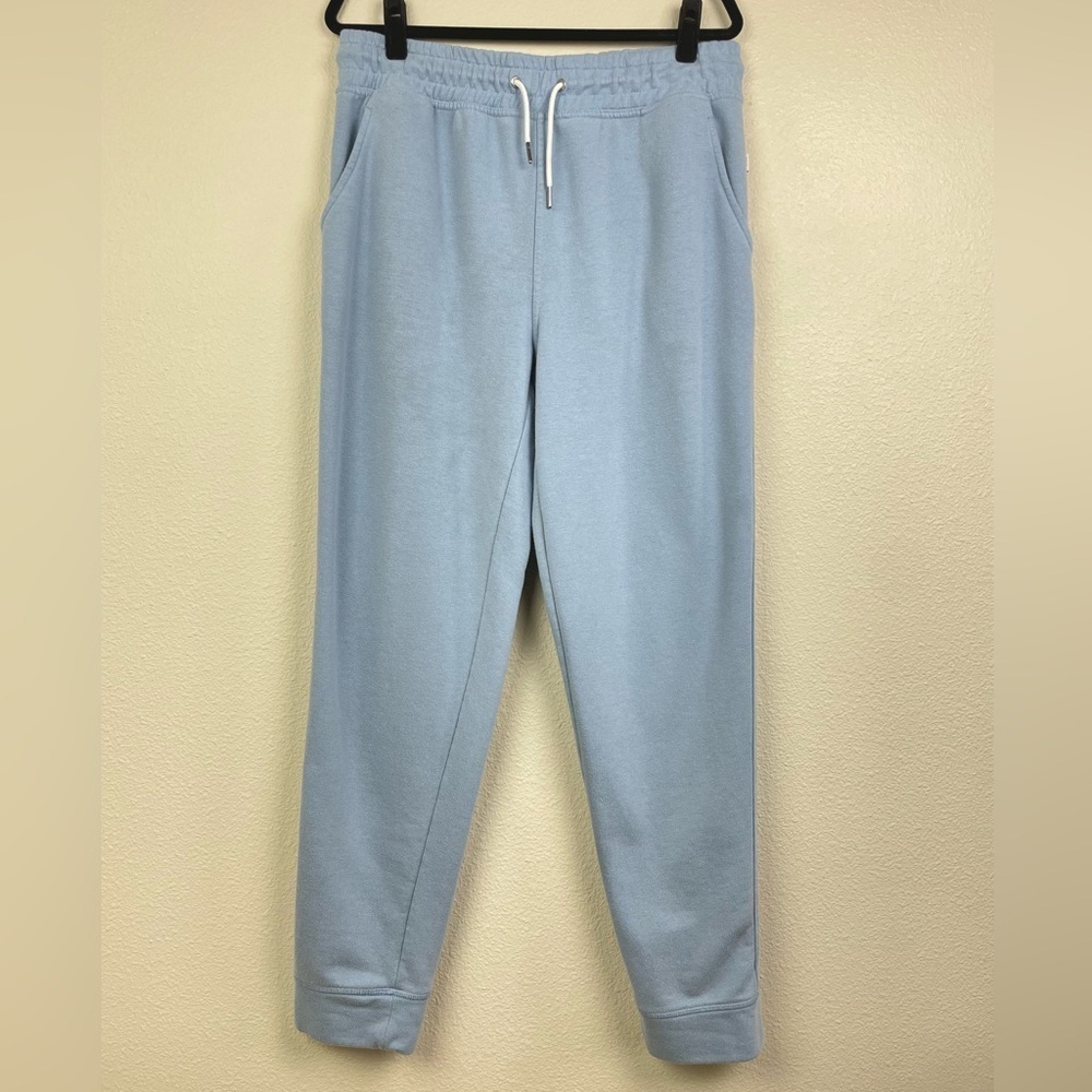 ONIA Men's Large Tapered Cotton Blend Jersey Sweatpants Powder Blue Loungewear